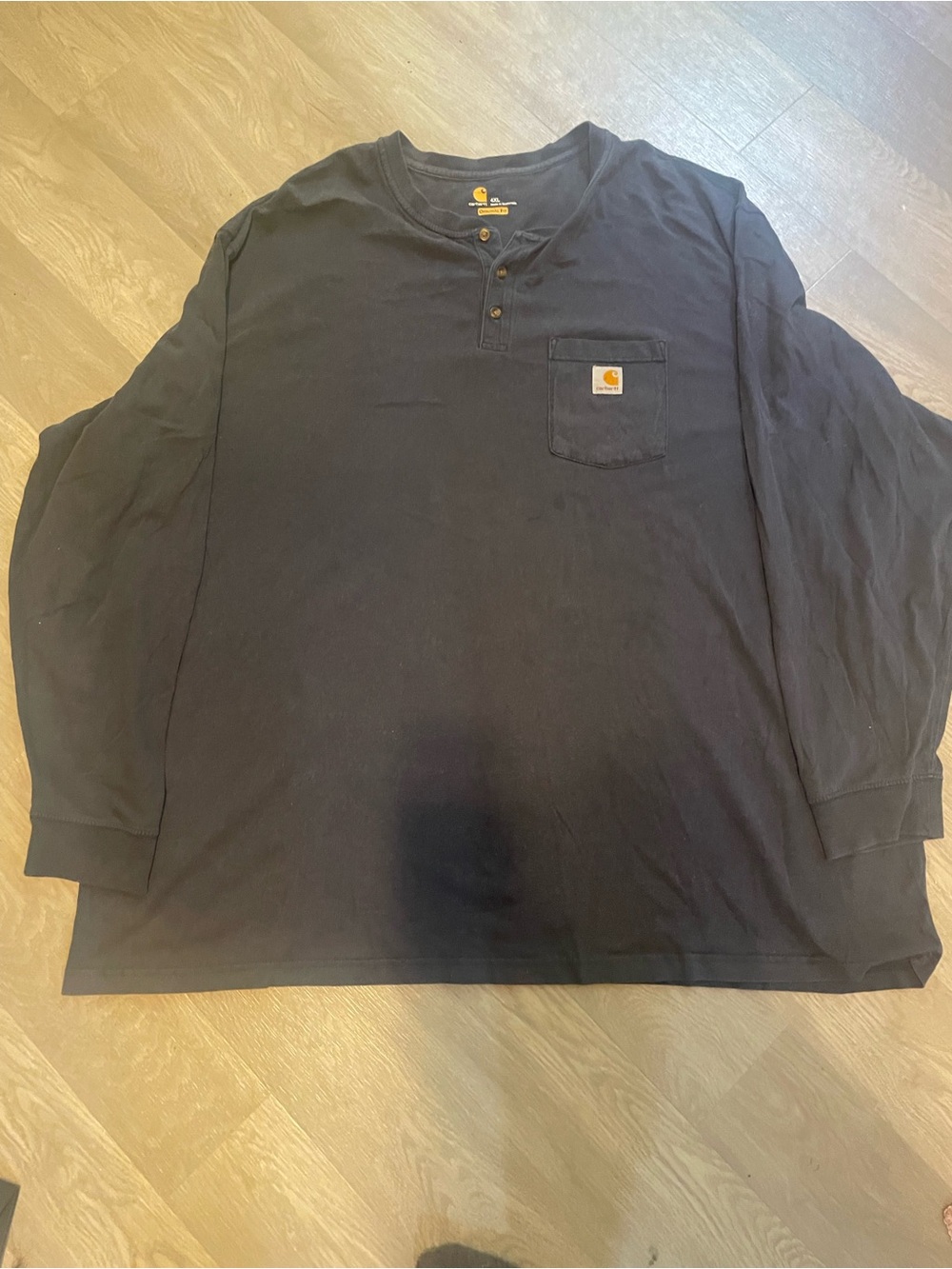 Carhartt Black Long-Sleeve Henley with Chest Pocket